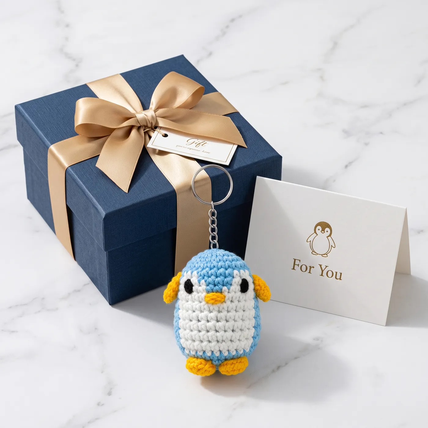 Blue Penguin Crochet Key Chain, photo 4
