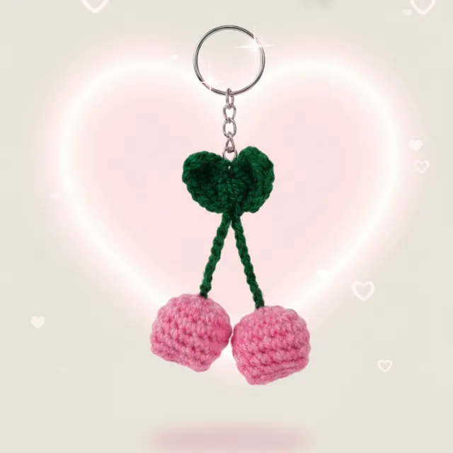 Pink Tulips Crochet Key Chain