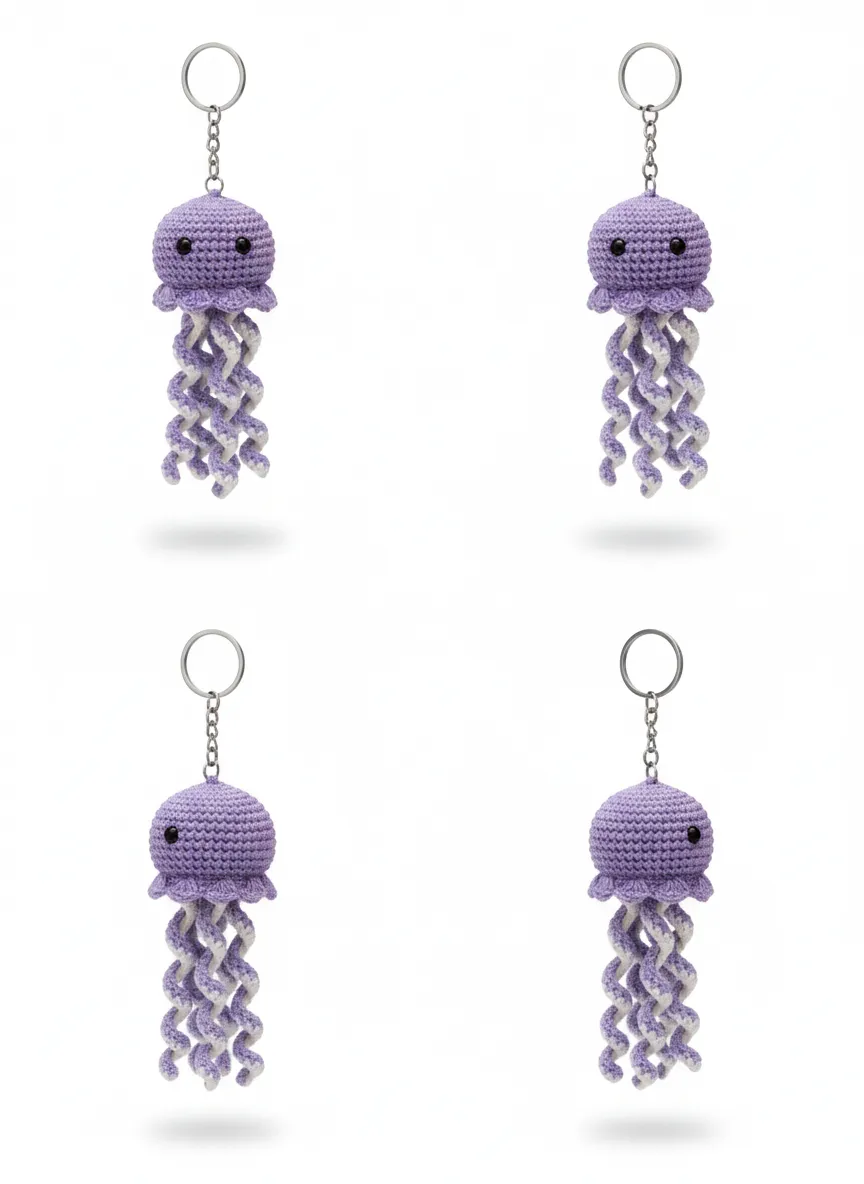 Purple Octopus Crochet Keychain Handmade, photo 4