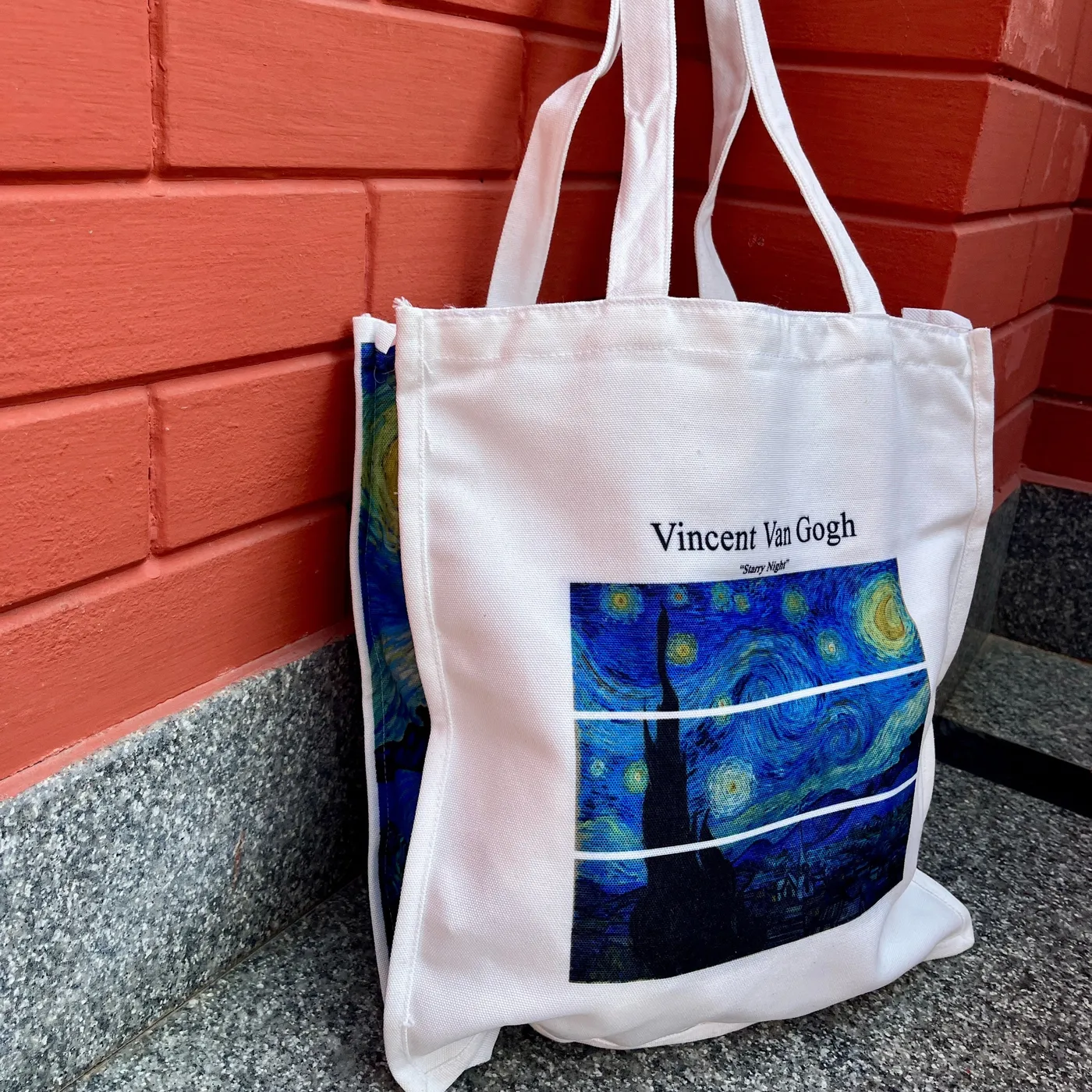 Van Gogh and Monet canvas tote bags